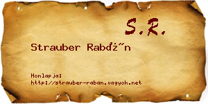 Strauber Rabán névjegykártya